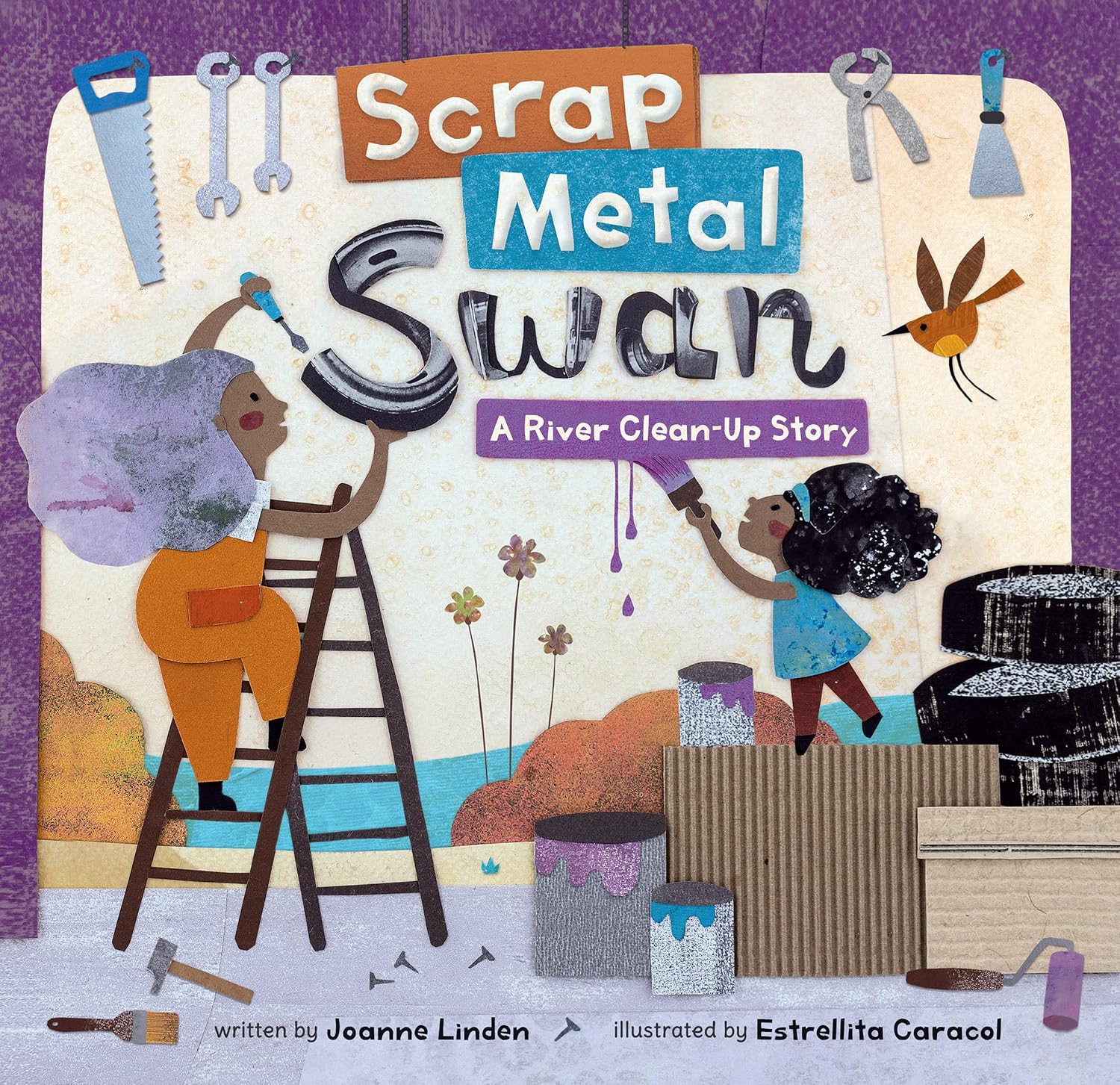"Scrap Metal Swan" by Joanne Linden, illustrated by Estrellita Caracol
