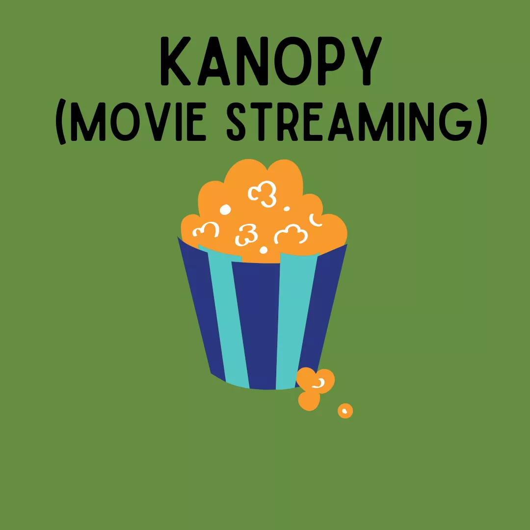 link to kanopy to access movie streaming with your library card