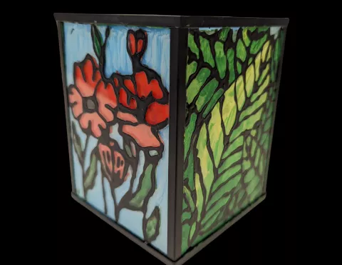 Faux Stained Glass Candle Holder